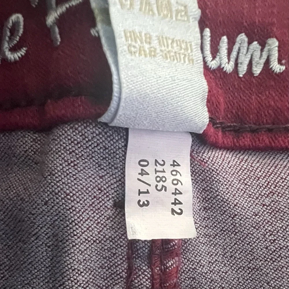 Justice Girls Premium Deep Red Skinny Jeans Size 14 Plus Stretch Low Rise‎ NWT